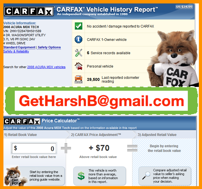 CARFAX and AUTOCHECK Reports 24x7 INSTANTLY CARFAX and AUTOCHECK Reports 24x7 INSTANTLY