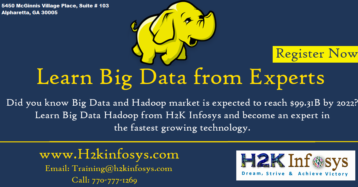 Big Data Hadoop Online Training Classes by H2k Big Data Hadoop Online Training Classes by H2k