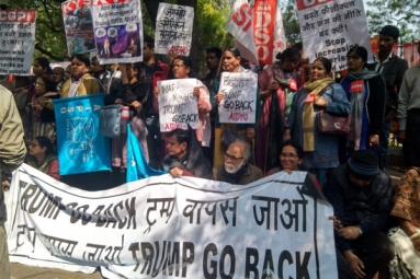 Protests held in the National Capital Against Trump&rsquo;s India Visit