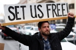 Unites states, U.S, scattered protests happen in u s against stay at home orders, Unites states